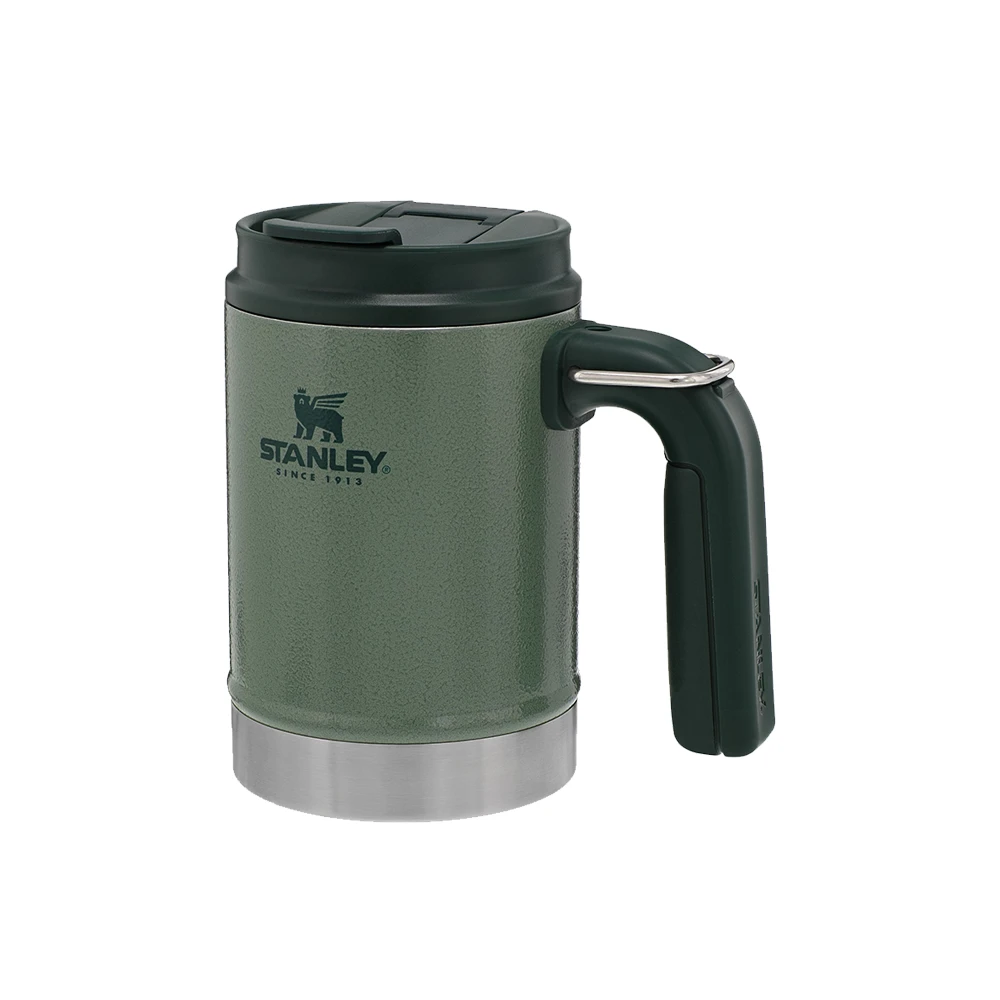 Stanley Classic Vacuum Steel Camp Mug 16oz Hammertone Green 2 Stanley Classic Vacuum Steel Camp Mug 16oz Hammertone Green - Image 2