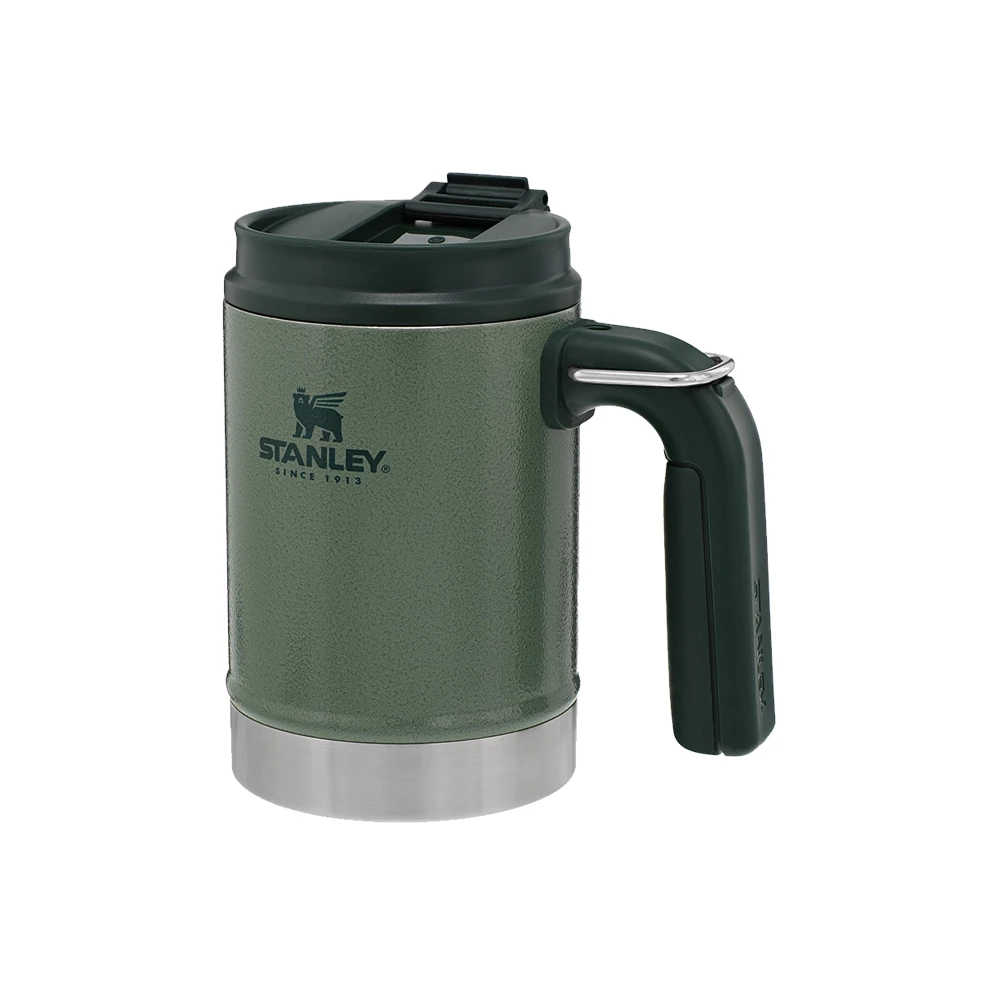 Stanley Classic Vacuum Steel Camp Mug 16oz Hammertone Green 3 Stanley Classic Vacuum Steel Camp Mug 16oz Hammertone Green - Image 3