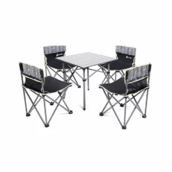Hewolf 5pcs Set Camping Foldable Table And Chairs
