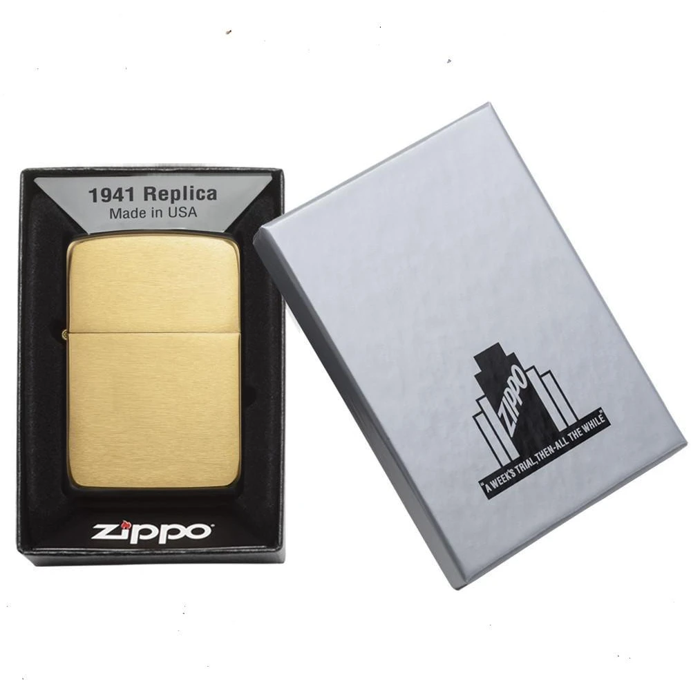 Zippo Replica Brushed Brass Refillable Windproof Lighter - 1941B 4 Zippo Replica Brushed Brass Refillable Windproof Lighter - 1941B - Image 4