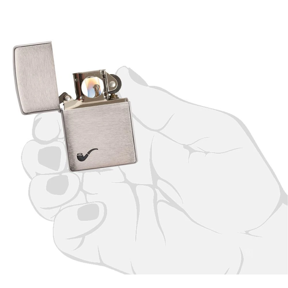 Zippo 200pl Pipe Brushed Chrome - Refillable Windproof Lighter 5 Zippo 200pl Pipe Brushed Chrome - Refillable Windproof Lighter - Image 5