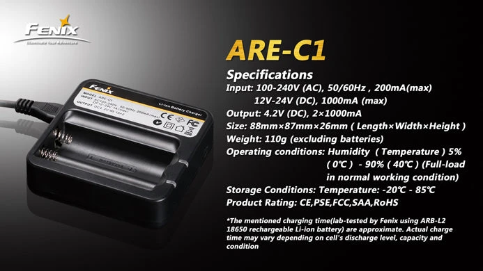 Fenix ARE-C1 18650 Battery Charger 2 Fenix ARE-C1 18650 Battery Charger - Image 2