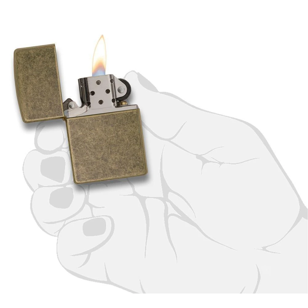 Zippo 201FB Antique Brass - Refillable Windproof Lighter 4 Zippo 201FB Antique Brass - Refillable Windproof Lighter - Image 4