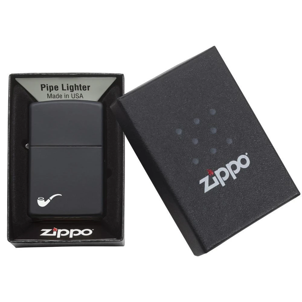Zippo 218PL Black Matte Pipe Lighter With Pipe Logo - Refillable Windproof Lighter 3 Zippo 218PL Black Matte Pipe Lighter With Pipe Logo - Refillable Windproof Lighter - Image 3