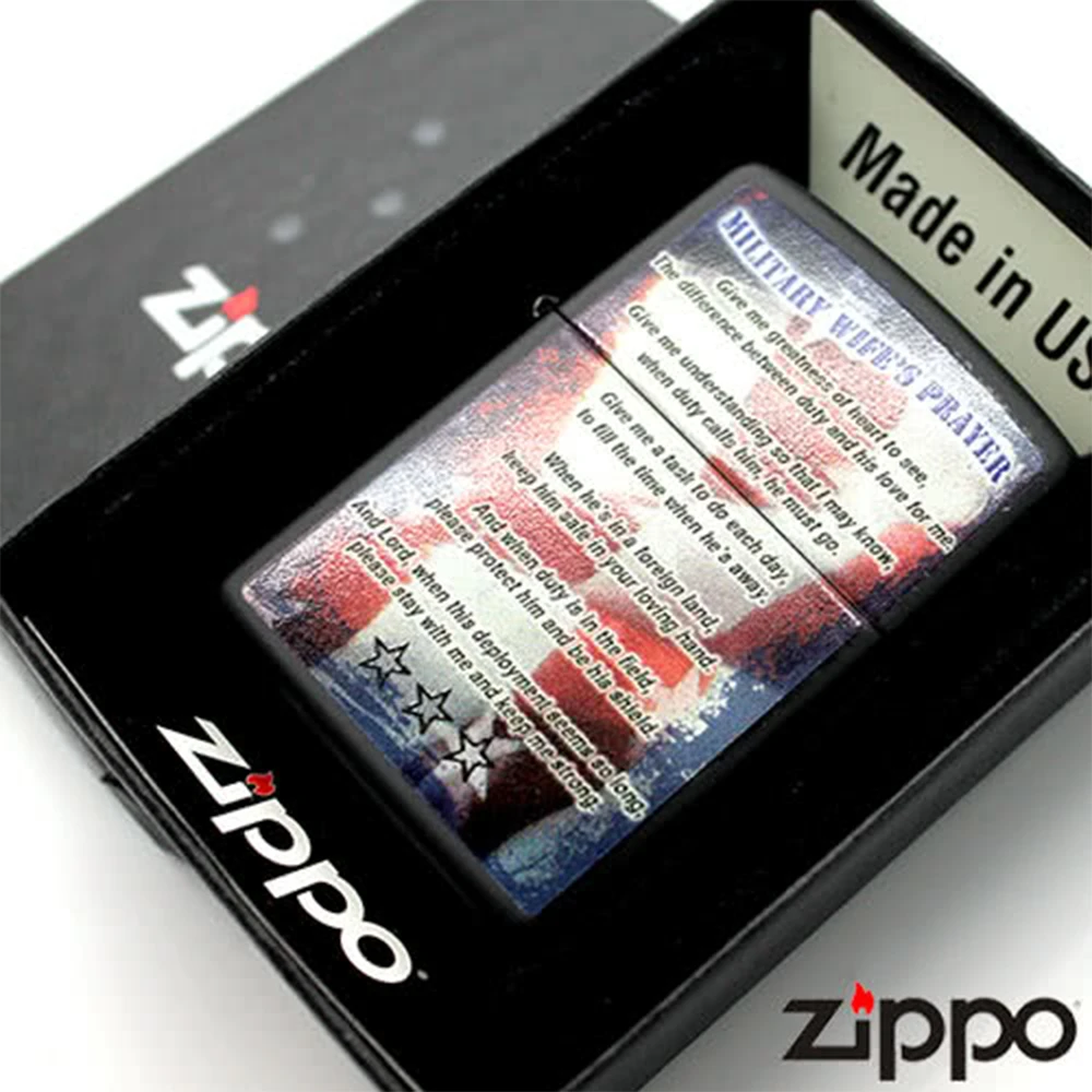 Zippo Military Wife Prayer Refillable Windproof Lighter - 28315 2 Zippo Military Wife Prayer Refillable Windproof Lighter - 28315 - Image 2