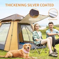 Hewolf Auto 3-4 Person Tent - Camel -Montanic Store 5 27