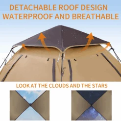 Hewolf Auto 3-4 Person Tent - Camel -Montanic Store 7 1