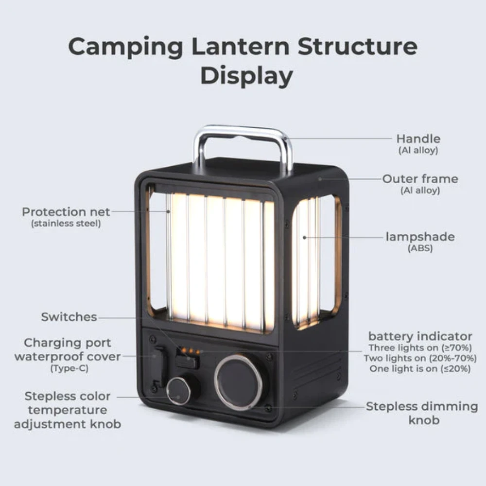 Flextail Villa Lantern Vintage LED Rechargeable Lantern 8 Flextail Villa Lantern Vintage LED Rechargeable Lantern - Image 8