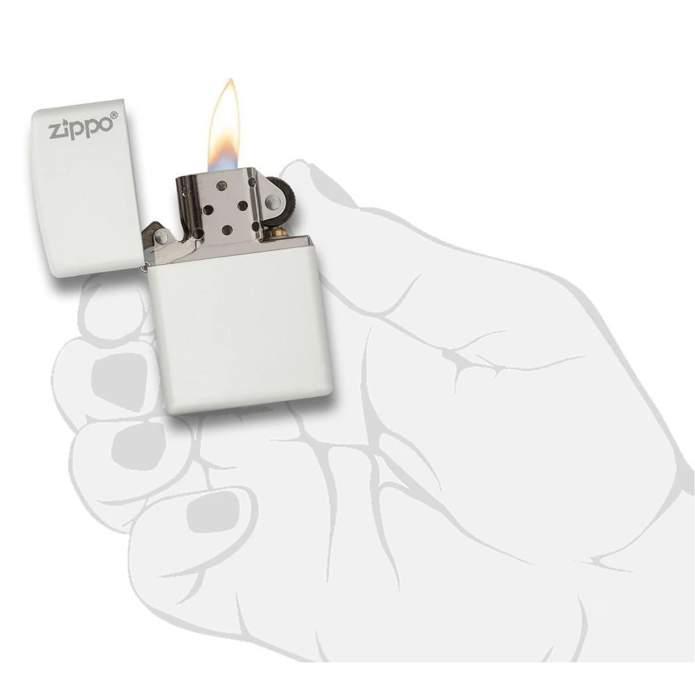 Zippo 214ZL White Matte With Zippo Logo - Refillable Windproof Lighter 4 Zippo 214ZL White Matte With Zippo Logo - Refillable Windproof Lighter - Image 4