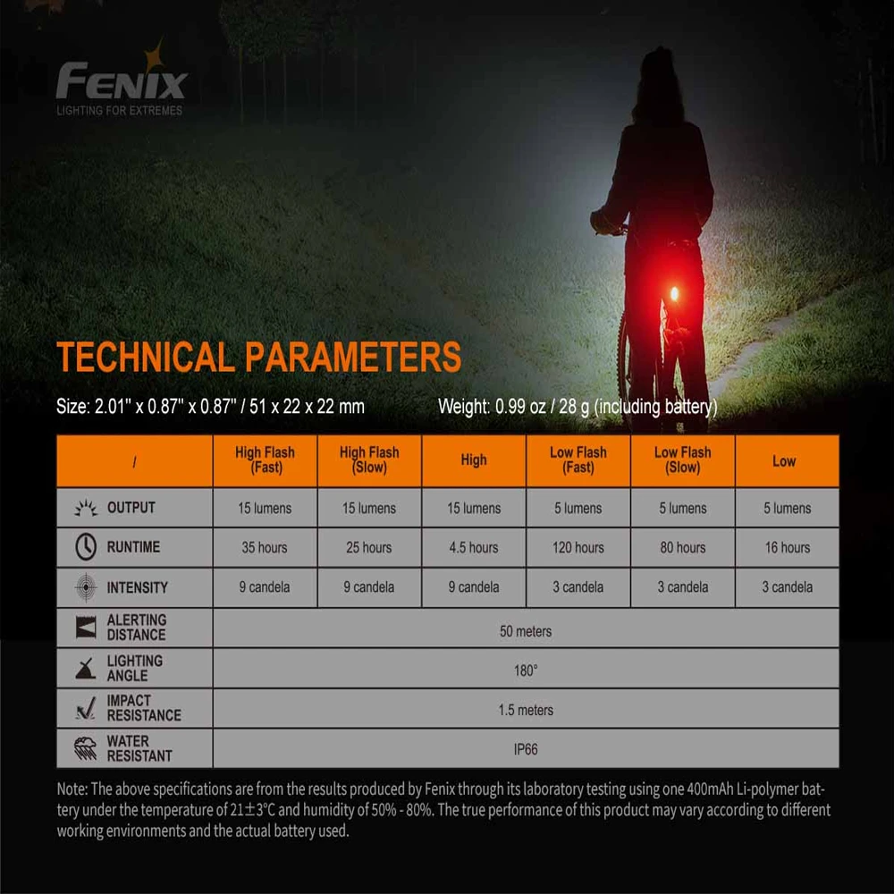 Fenix BC05R V2.0 Rechargeable Bike Tail Light 12 Fenix BC05R V2.0 Rechargeable Bike Tail Light - Image 12