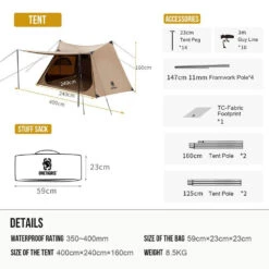 OneTigris Solo Homestead Camping Tent (TC Version) 7 OneTigris Solo Homestead Camping Tent (TC Version) -Montanic Store CE BHS06 TC A 03
