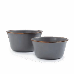 Barebones Enamel Mixing Bowl Slate - Set Of 2