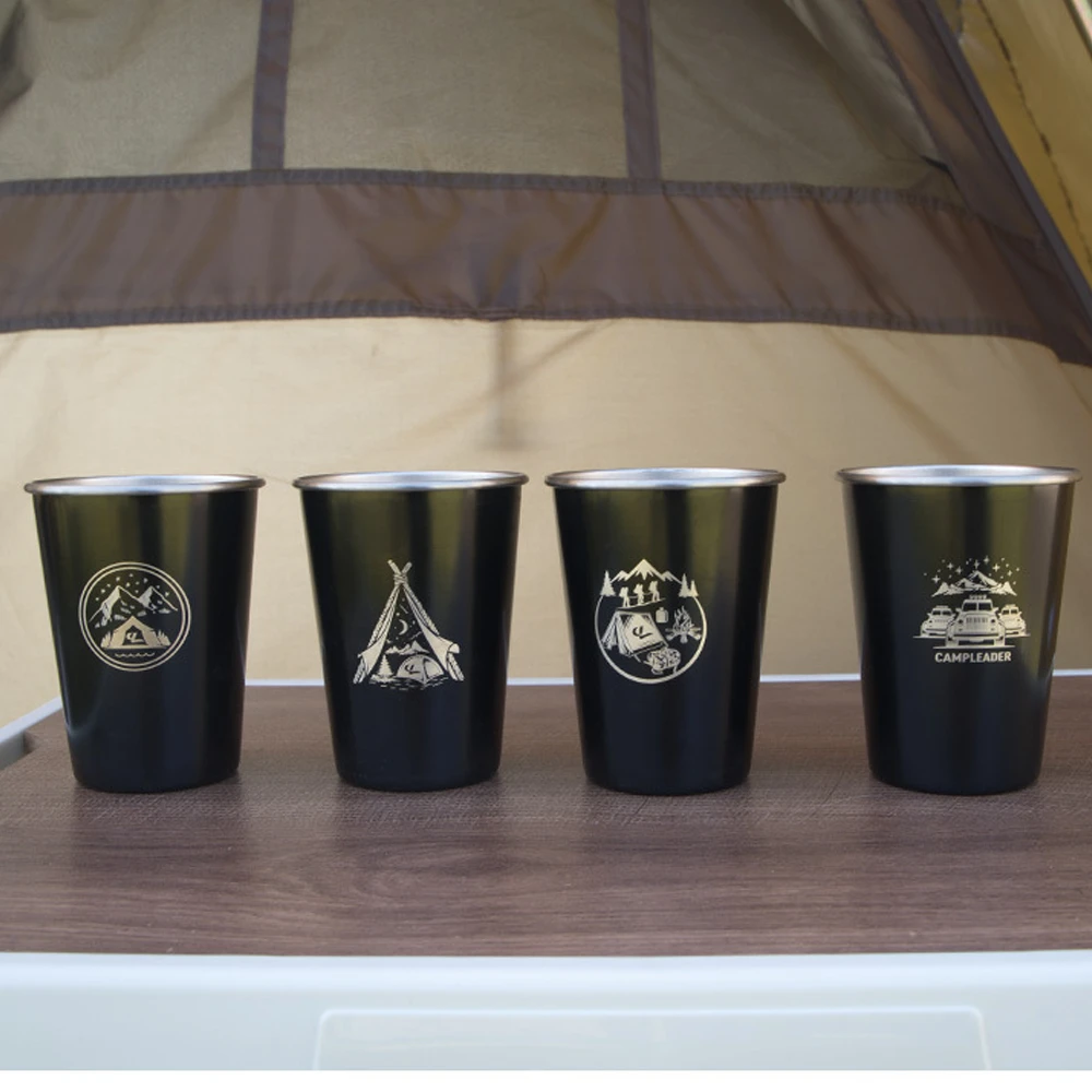 Camp Leader 4 Pcs Stainless Steel Cup - Green 4 Camp Leader 4 Pcs Stainless Steel Cup - Green - Image 4