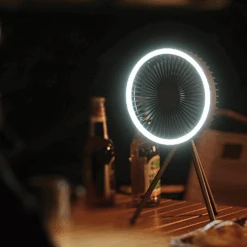 Tripod Fan With White Ring Light USB Rechargeable -Montanic Store Edited 6