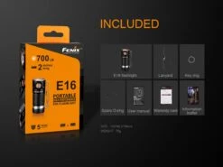 Fenix E16 XP-L Hi Neutral White LED Flashlight BLACK 700 Lumen 24 Fenix E16 XP-L Hi Neutral White LED Flashlight BLACK 700 Lumen -Montanic Store Fenix E16 Flashlight Included