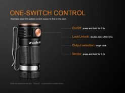 Fenix E16 XP-L Hi Neutral White LED Flashlight BLACK 700 Lumen 17 Fenix E16 XP-L Hi Neutral White LED Flashlight BLACK 700 Lumen -Montanic Store Fenix E16 Flashlight Switch