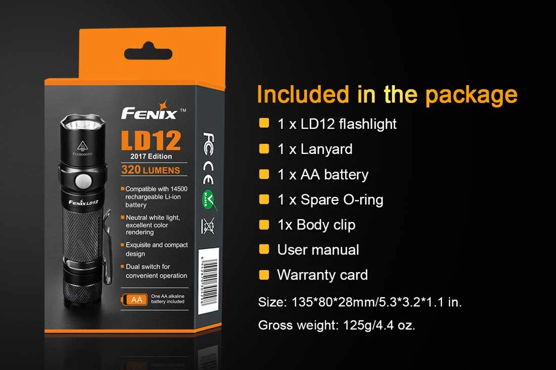 Fenix LD12 2017 Edition LED Flashlight 320 Lumens 2 Fenix LD12 2017 Edition LED Flashlight 320 Lumens - Image 2