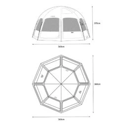 KZM Viva Dome Shelter Plus 13 KZM Viva Dome Shelter Plus -Montanic Store K221T3T10 dimension