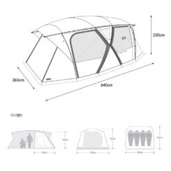 KZM New X9 Tent -Montanic Store K221T3T12 Dimension