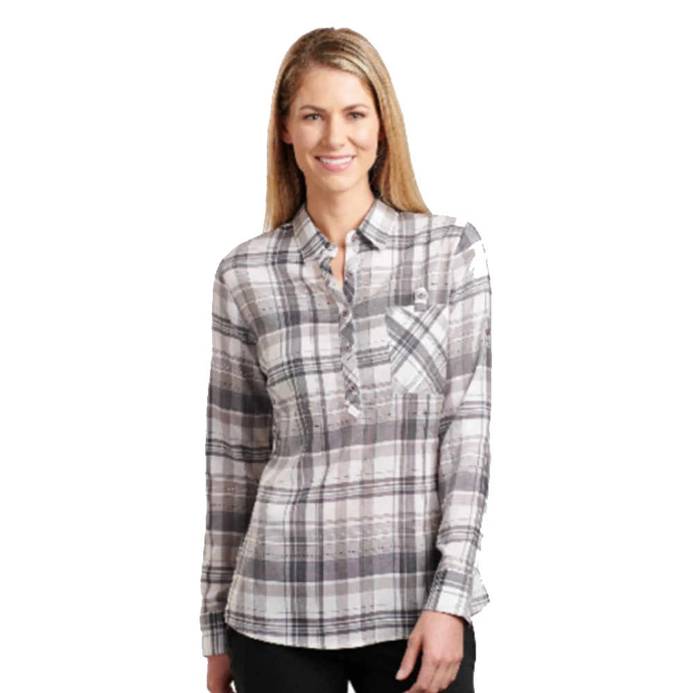 Kuhl Woman Spektra Plaid LS Shirt - Storm 1 Kuhl Woman Spektra Plaid LS Shirt - Storm