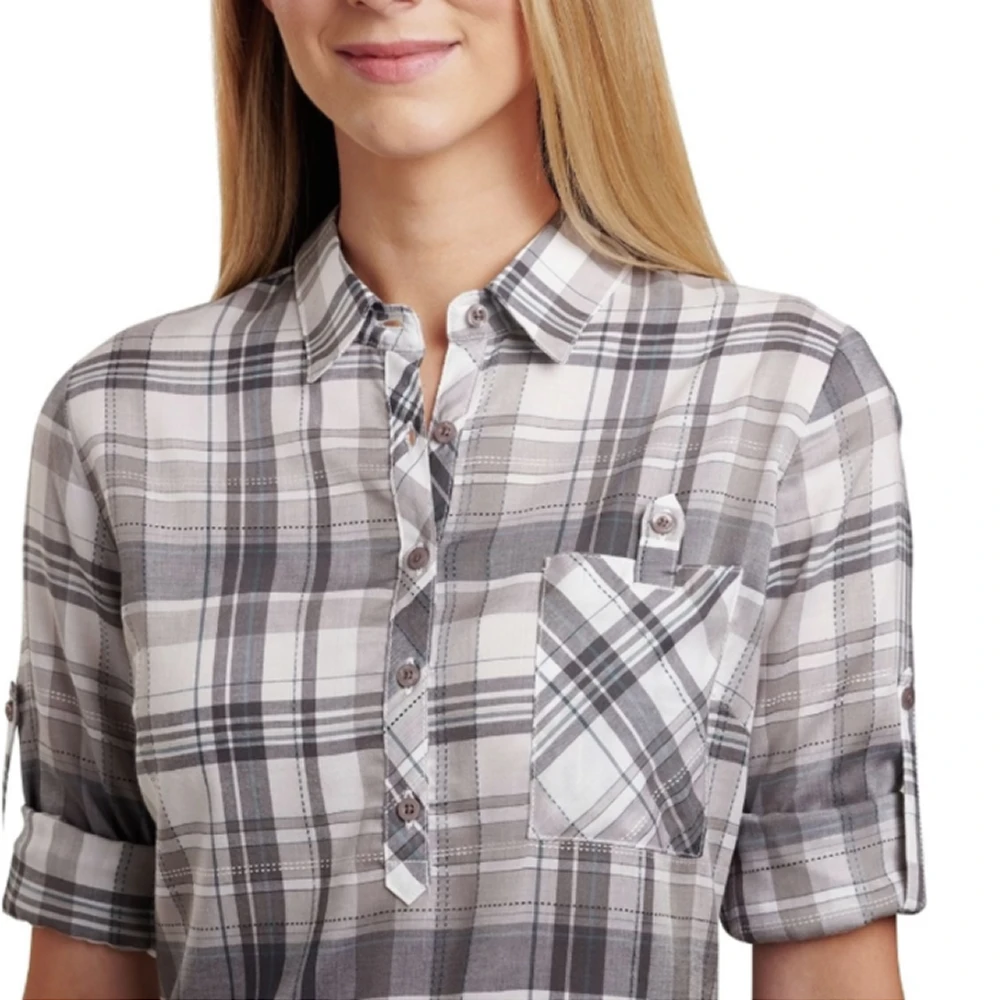 Kuhl Woman Spektra Plaid LS Shirt - Storm 2 Kuhl Woman Spektra Plaid LS Shirt - Storm - Image 2