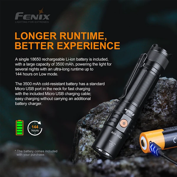 Fenix LD32 UVC XHP 35 HI And 10mW UVC LED Flashlight Black 7 Fenix LD32 UVC XHP 35 HI And 10mW UVC LED Flashlight Black - Image 7