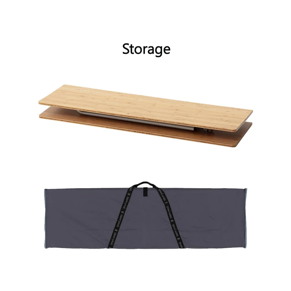 Snow Peak Single Action Table Long, Bamboo Top 4 Snow Peak Single Action Table Long, Bamboo Top - Image 4