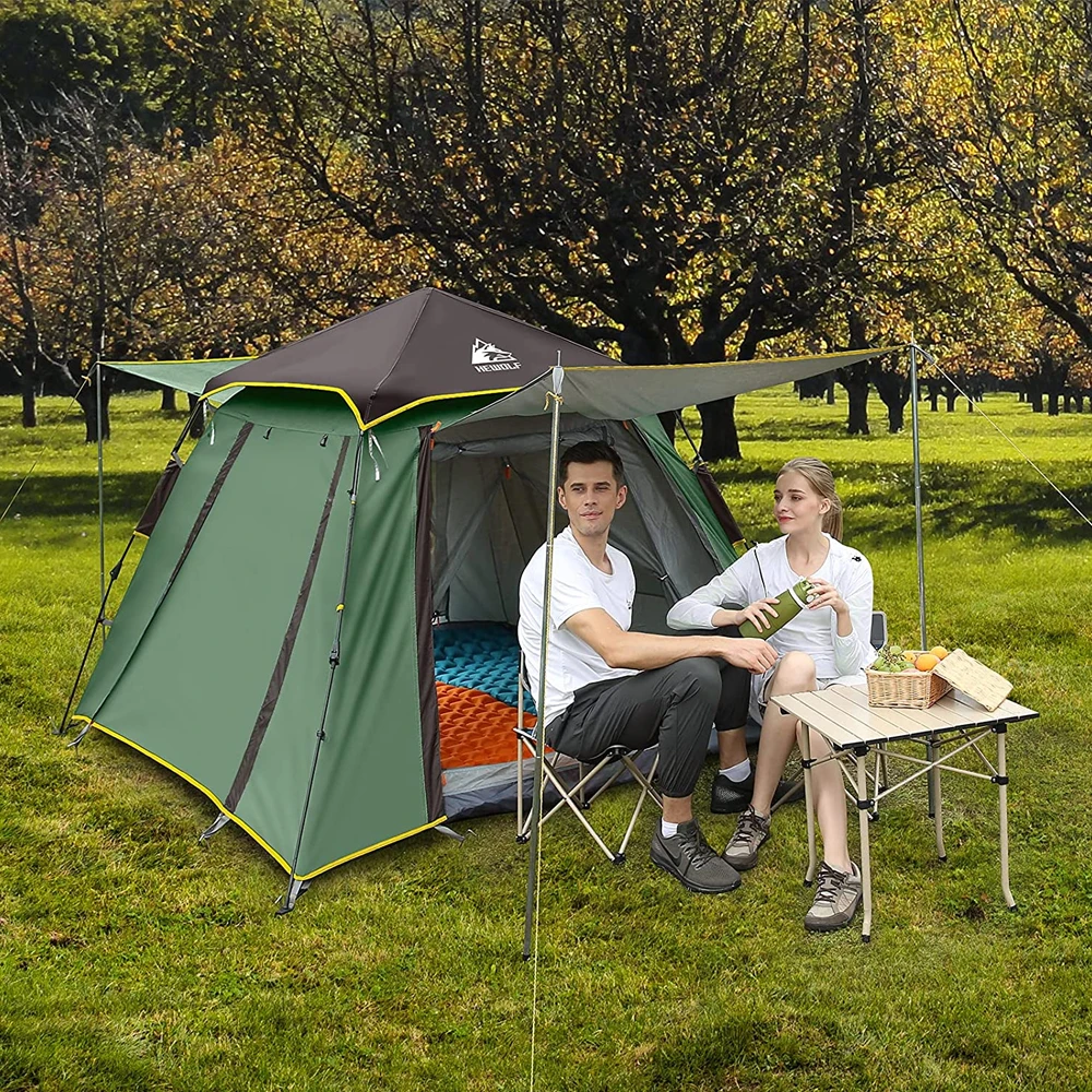 Hewolf Auto 3-4 Person Tent - Green 8 Hewolf Auto 3-4 Person Tent - Green - Image 8