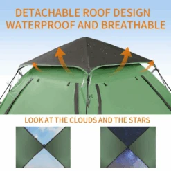 Hewolf Auto 3-4 Person Tent - Green 13 Hewolf Auto 3-4 Person Tent - Green -Montanic Store MON 1654 GRN 6