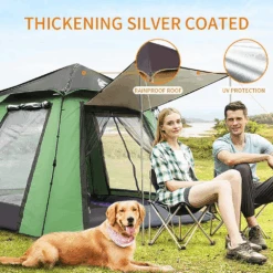 Hewolf Auto 3-4 Person Tent - Green 14 Hewolf Auto 3-4 Person Tent - Green -Montanic Store MON 1654 GRN 7