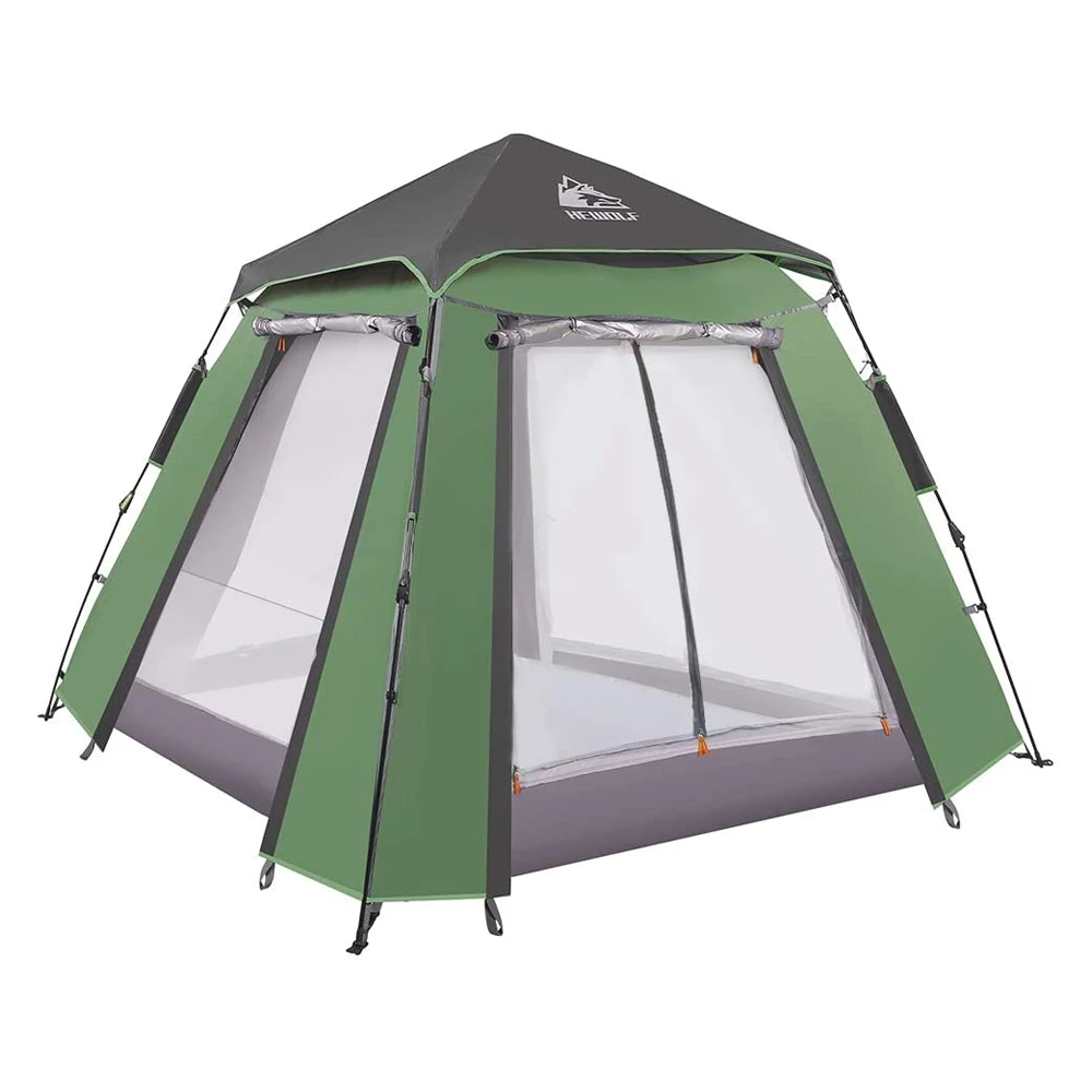 Hewolf Auto 3-4 Person Tent - Green 1 Hewolf Auto 3-4 Person Tent - Green