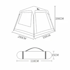 Hewolf Large 8 Person Square Top Automatic Tent 10 Hewolf Large 8 Person Square Top Automatic Tent -Montanic Store MON 1847 CAM 4