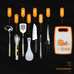 Camp Leader Outdoor Kitchenware 8 Piece Set 9 Camp Leader Outdoor Kitchenware 8 Piece Set -Montanic Store MON44 5