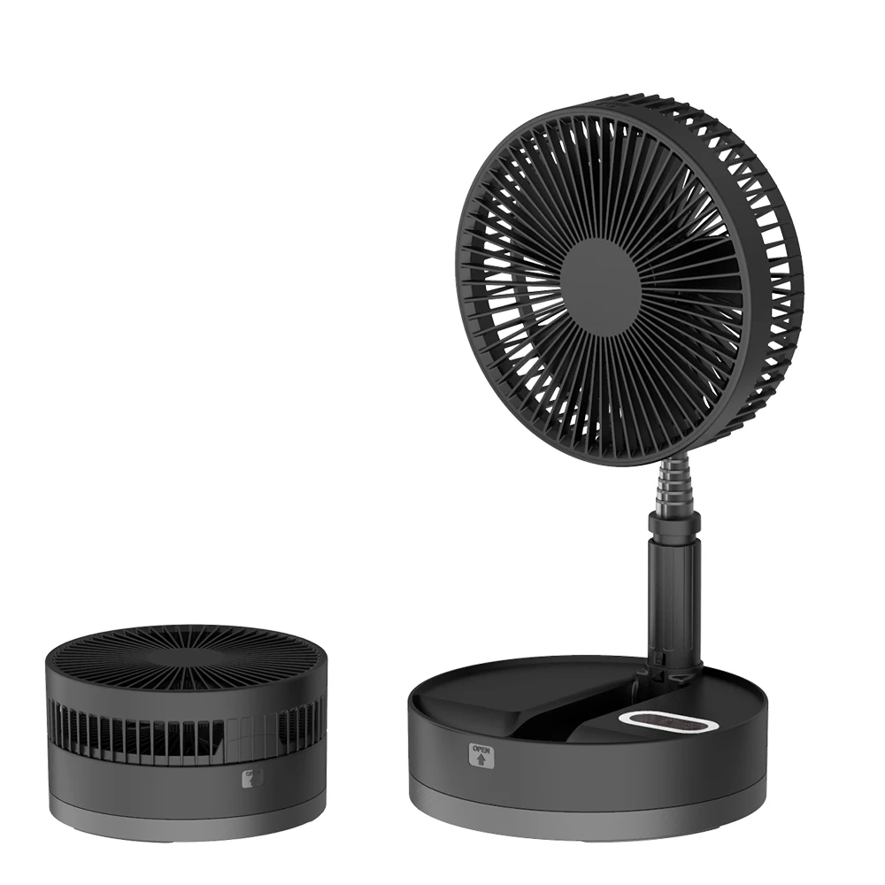 P10 Folding Retractable Camping Fan - Black 2 P10 Folding Retractable Camping Fan - Black - Image 2