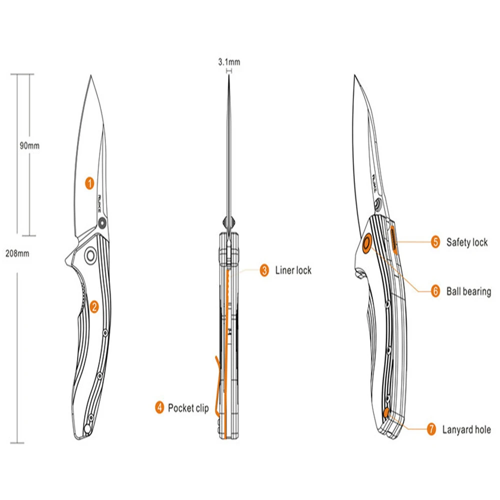 Ruike P841-L Table Knife 7 Ruike P841-L Table Knife - Image 7