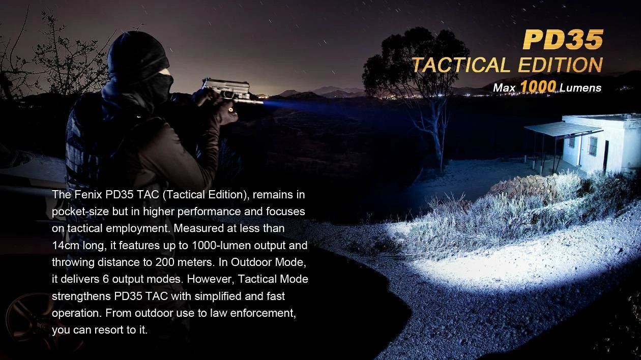 Fenix PD35 TAC Tactical Edition Flashlight 1000 Lumen 3 Fenix PD35 TAC Tactical Edition Flashlight 1000 Lumen - Image 3