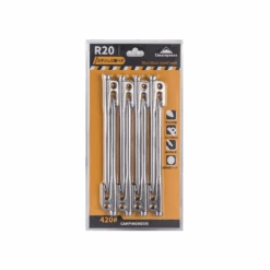 Campingmoon 8 Pieces Tent Pegs Silver - 20CM