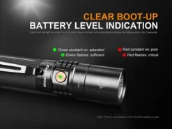 Fenix UC35 V2.0 XP-L HI V3 USB Rechargeable LED Flashlight 16 Fenix UC35 V2.0 XP-L HI V3 USB Rechargeable LED Flashlight -Montanic Store UC35 V2 flashlight Battery Level