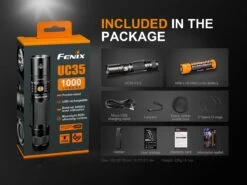 Fenix UC35 V2.0 XP-L HI V3 USB Rechargeable LED Flashlight 20 Fenix UC35 V2.0 XP-L HI V3 USB Rechargeable LED Flashlight -Montanic Store UC35 V2 flashlight Package Included