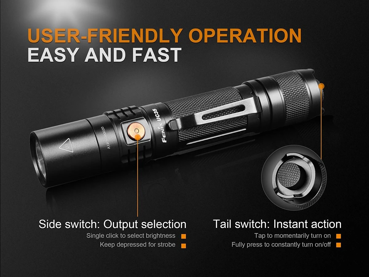 Fenix UC35 V2.0 XP-L HI V3 USB Rechargeable LED Flashlight 10 Fenix UC35 V2.0 XP-L HI V3 USB Rechargeable LED Flashlight - Image 10