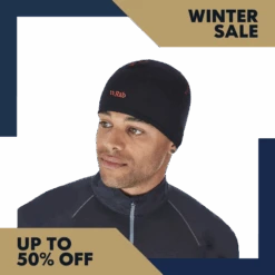 Rab Powerstretch Beanie - Black/Red Logo