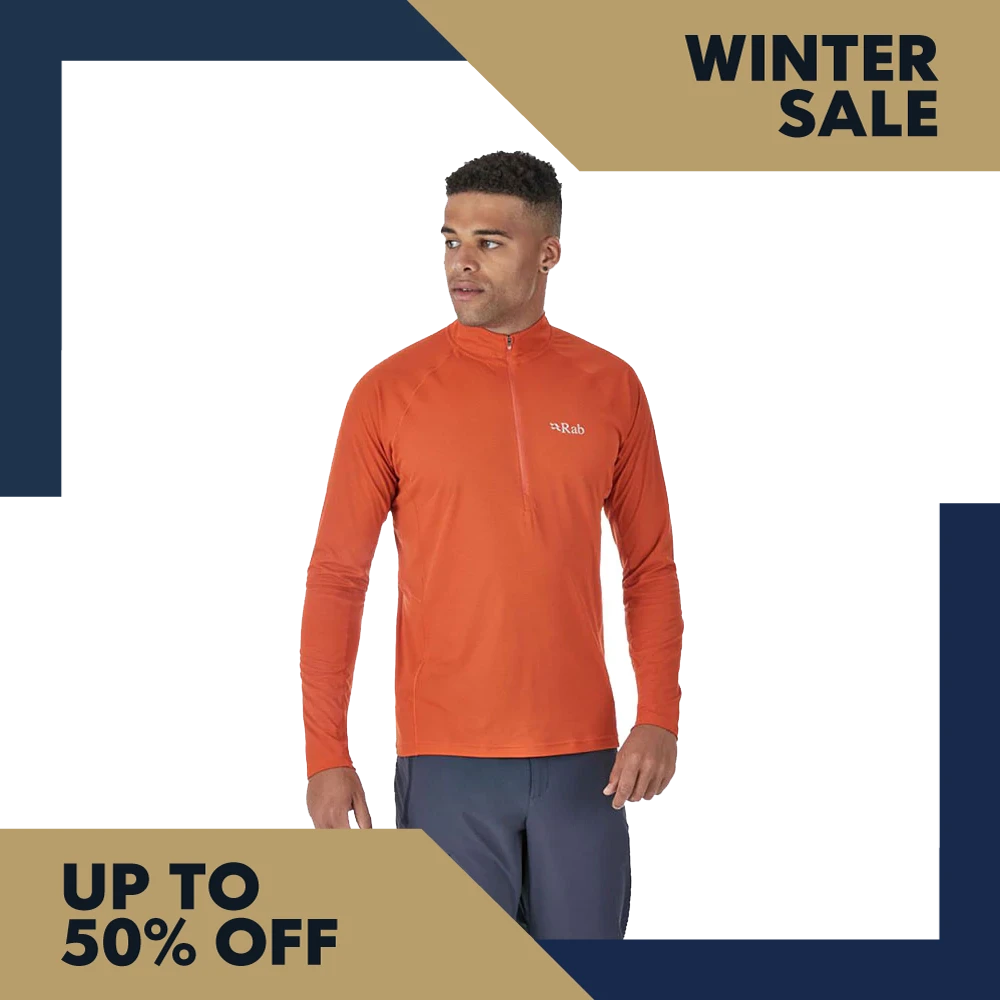 Rab Pulse Long Sleeve Zip - Firecracker 1 Rab Pulse Long Sleeve Zip - Firecracker