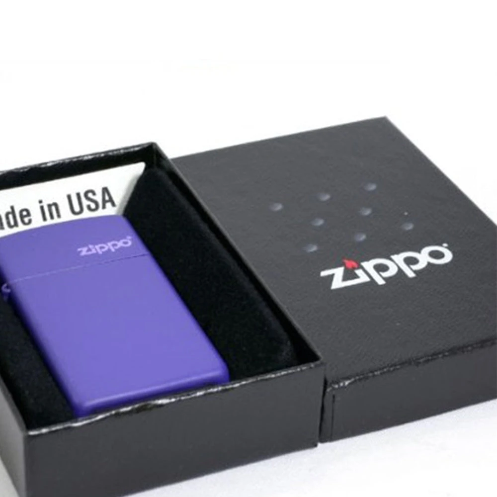 Zippo 1637ZL Slim Purple Matte With Zippo Logo - Refillable Windproof Lighter 2 Zippo 1637ZL Slim Purple Matte With Zippo Logo - Refillable Windproof Lighter - Image 2