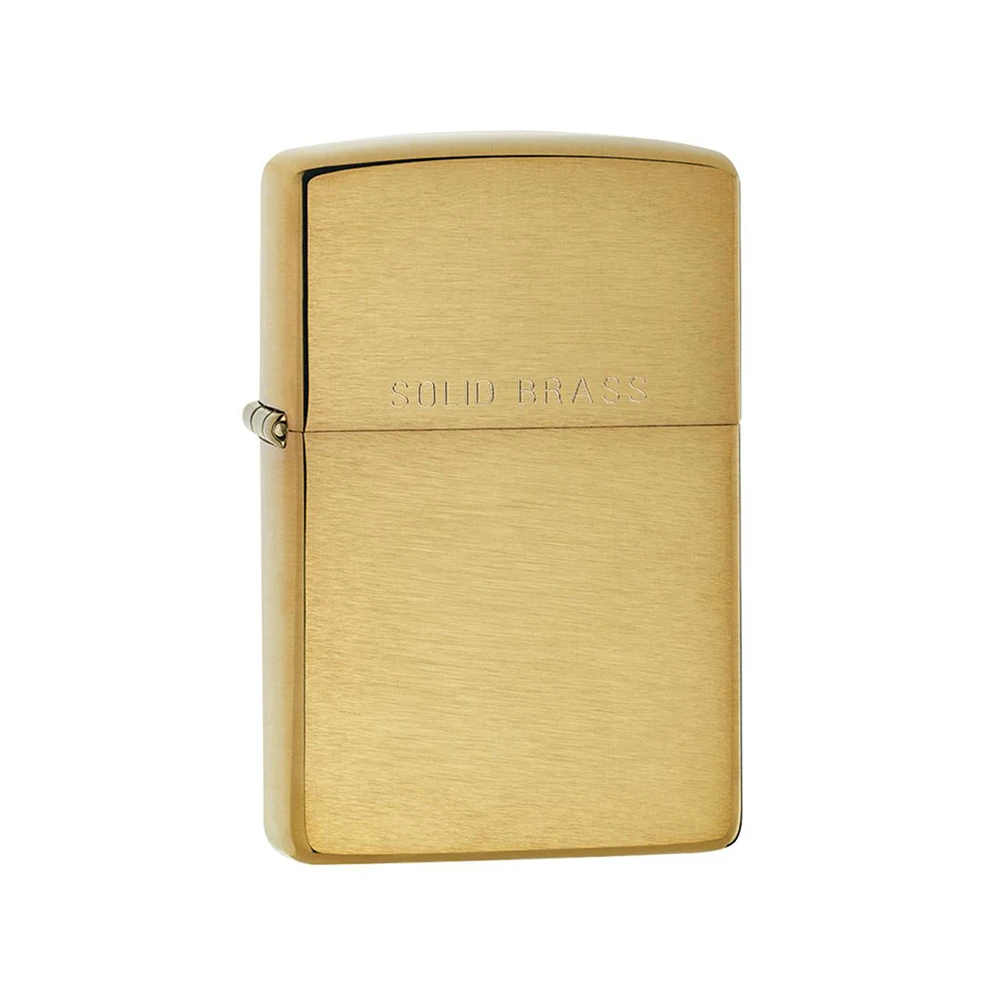 Zippo 204 Brushed Solid Brass - Refillable Windproof Lighter 2 Zippo 204 Brushed Solid Brass - Refillable Windproof Lighter - Image 2