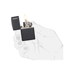 Zippo 218ZL Black Matte With Zippo Logo - Refillable Windproof Lighter -Montanic Store zippo 218zl 5