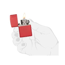 Zippo 233ZL Red Matte With Zippo Logo - Refillable Windproof Lighter -Montanic Store zippo 233zl 5